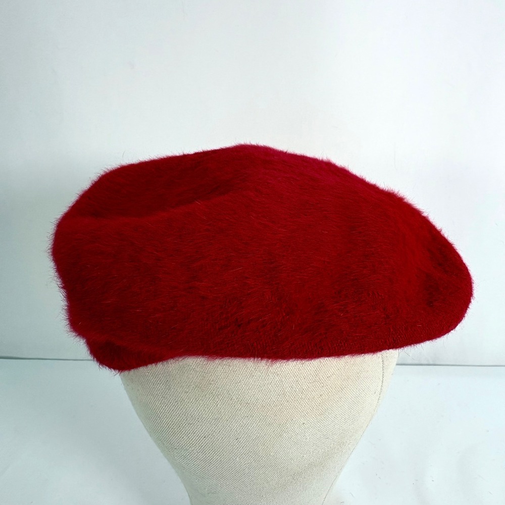 Kangol Furgora 502 Beret Red Fuzzy Angora Blend Hat UK Made S/M